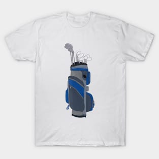 Blue and Gray Golf Bag T-Shirt